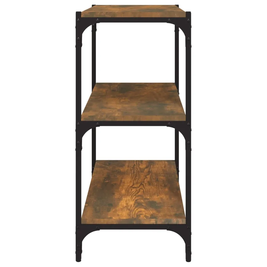 Bibliothèque Chêne fumé 60x33x70,5cm Bois d'ingénierie et acier - 6