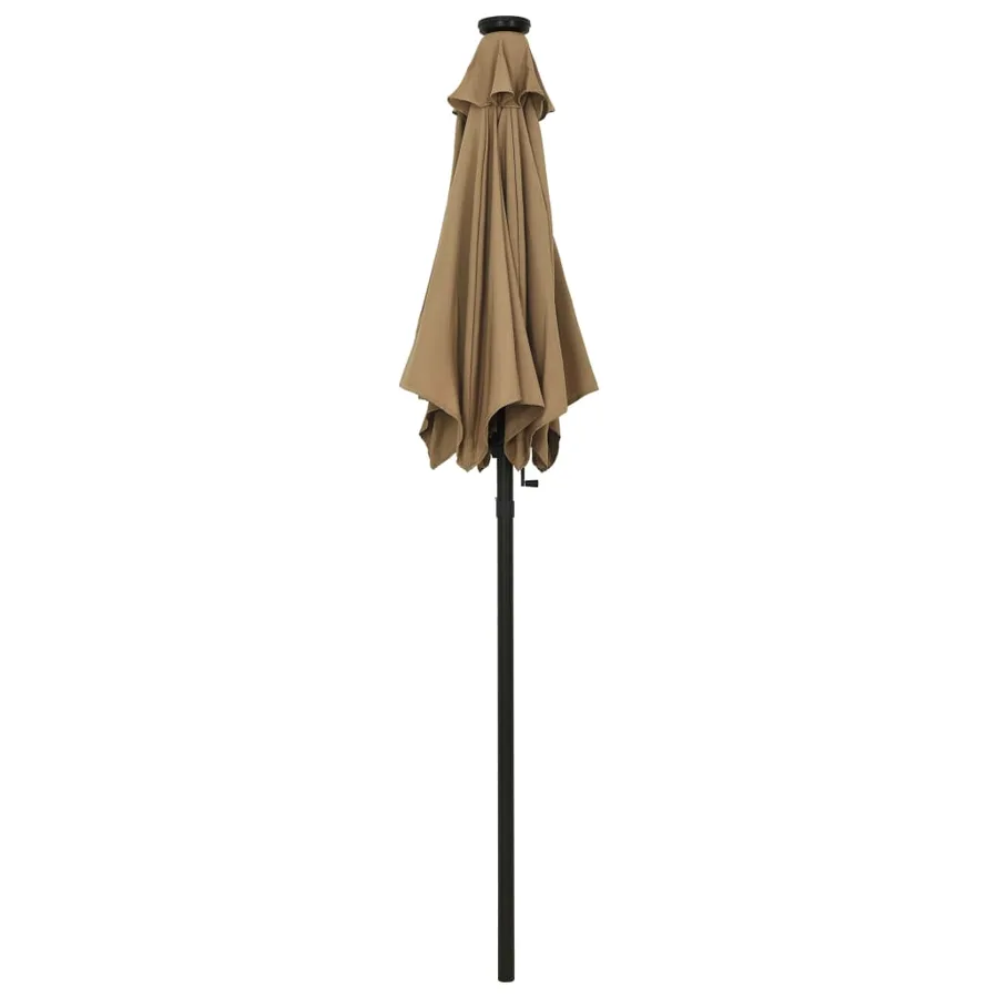 Parasol de jardin avec lumières LED taupe 200x211 cm aluminium - 3