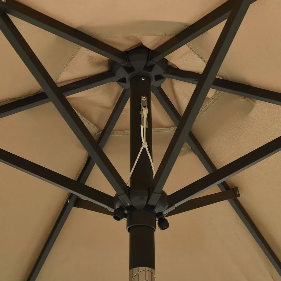 Parasol de jardin avec lumières LED taupe 200x211 cm aluminium - 5