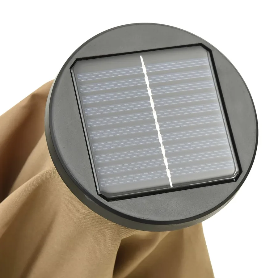 Parasol de jardin avec lumières LED taupe 200x211 cm aluminium - 8