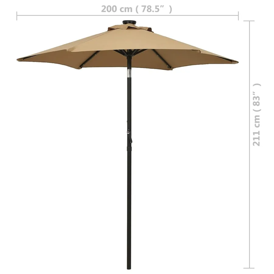 Parasol de jardin avec lumières LED taupe 200x211 cm aluminium - 9