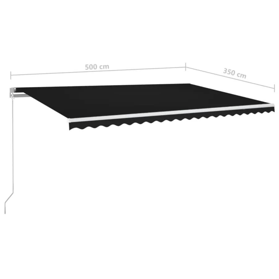 Auvent manuel rétractable 500x350 cm Anthracite - 7