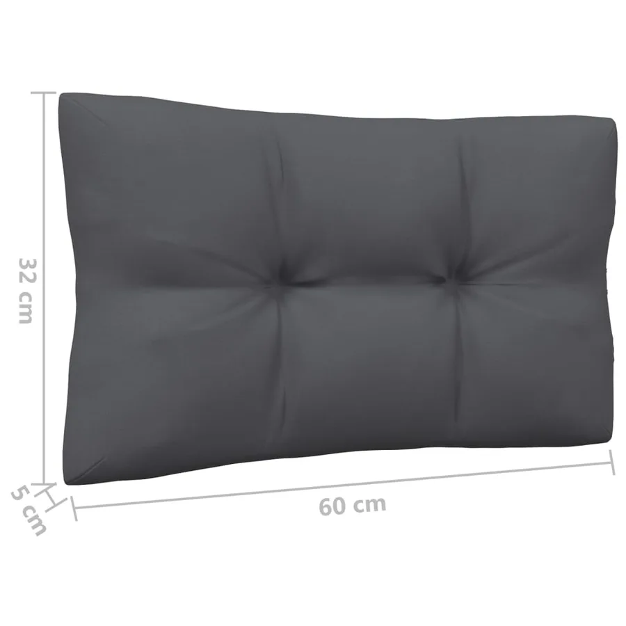 Salon de jardin 3 pcs avec coussins anthracite bois de pin - 9