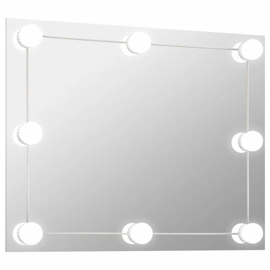Miroir mural sans cadre avec lampes LED Rectangulaire Verre - 2