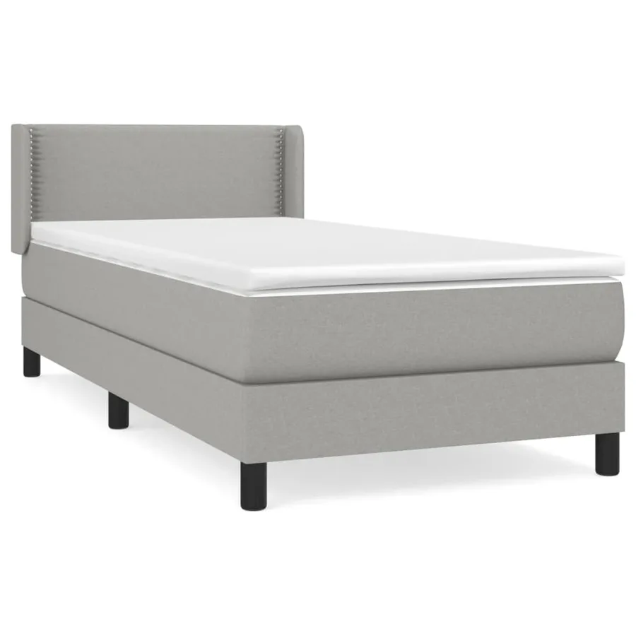Sommier à lattes de lit avec matelas Gris clair 80x200 cm Tissu - 2