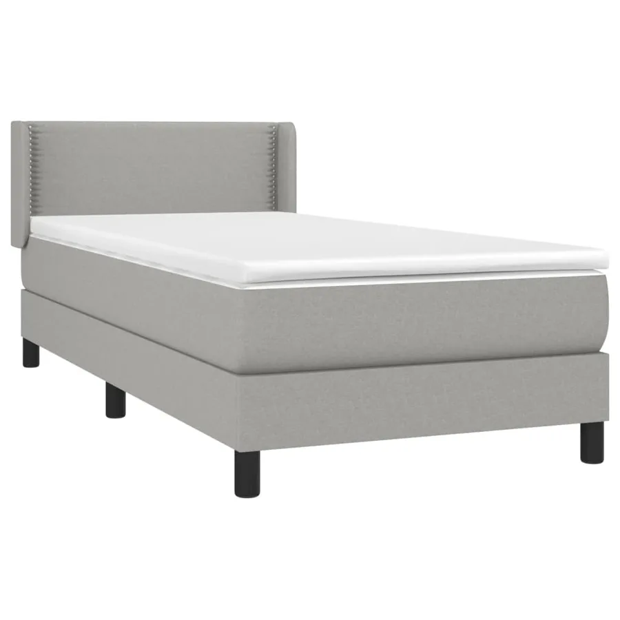 Sommier à lattes de lit avec matelas Gris clair 80x200 cm Tissu - 3