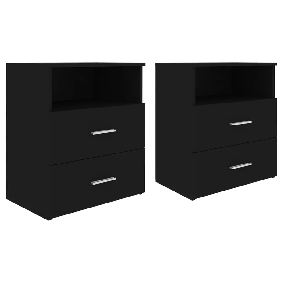 Tables de chevet 2 pcs Noir 50x32x60 cm - 2