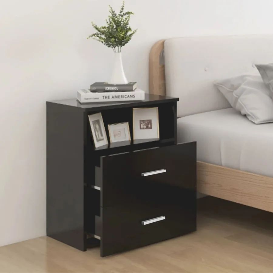 Tables de chevet 2 pcs Noir 50x32x60 cm - 3