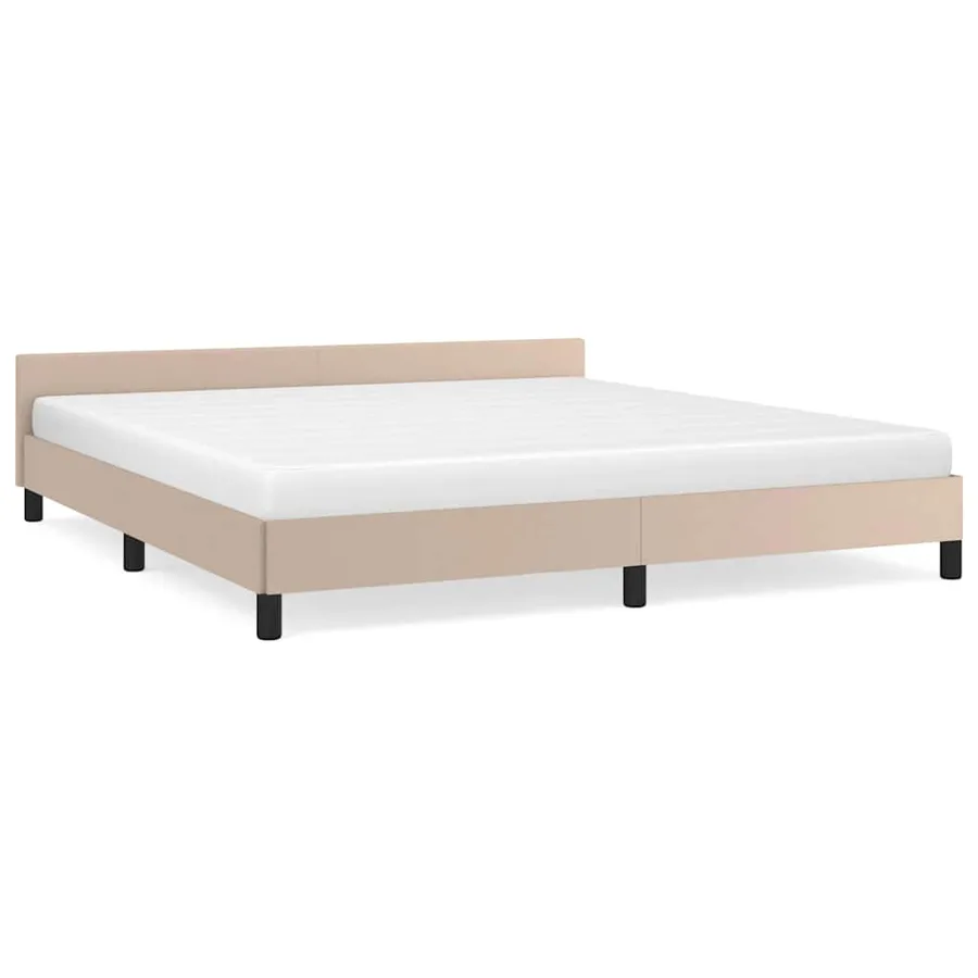 Cadre de lit avec tête de lit sans matelas cappuccino 160x200cm - 2