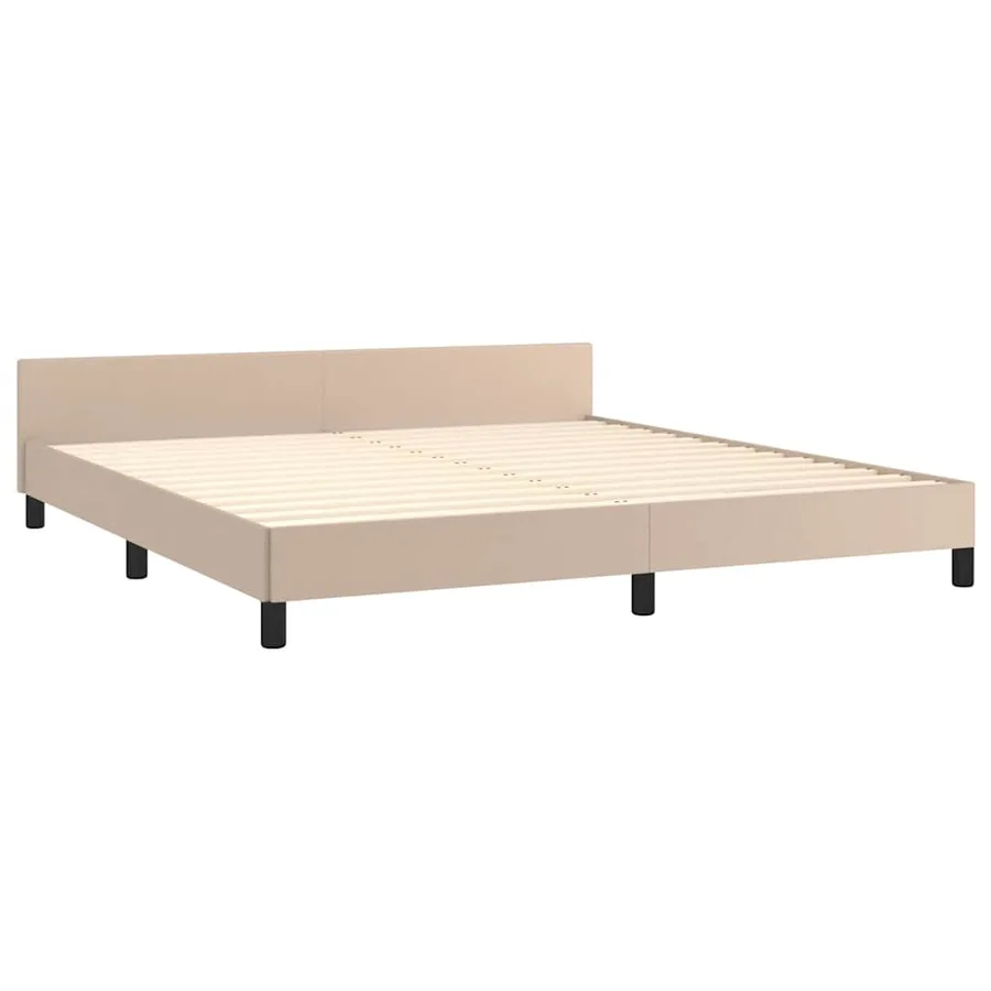 Cadre de lit avec tête de lit sans matelas cappuccino 160x200cm - 4