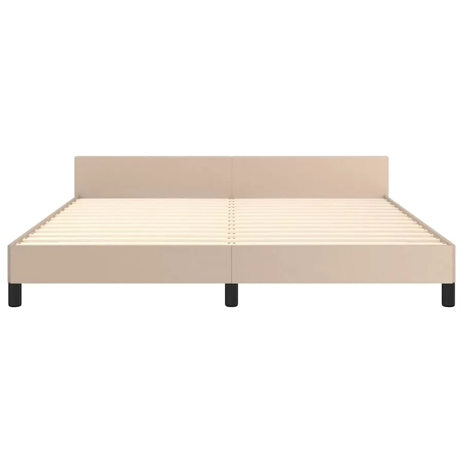 Cadre de lit avec tête de lit sans matelas cappuccino 160x200cm - 5