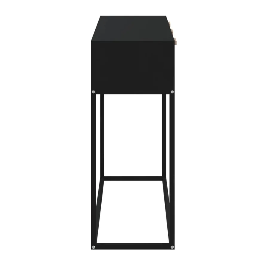 Table console noir 105x30x75 cm bois d'ingénierie et fer - 6