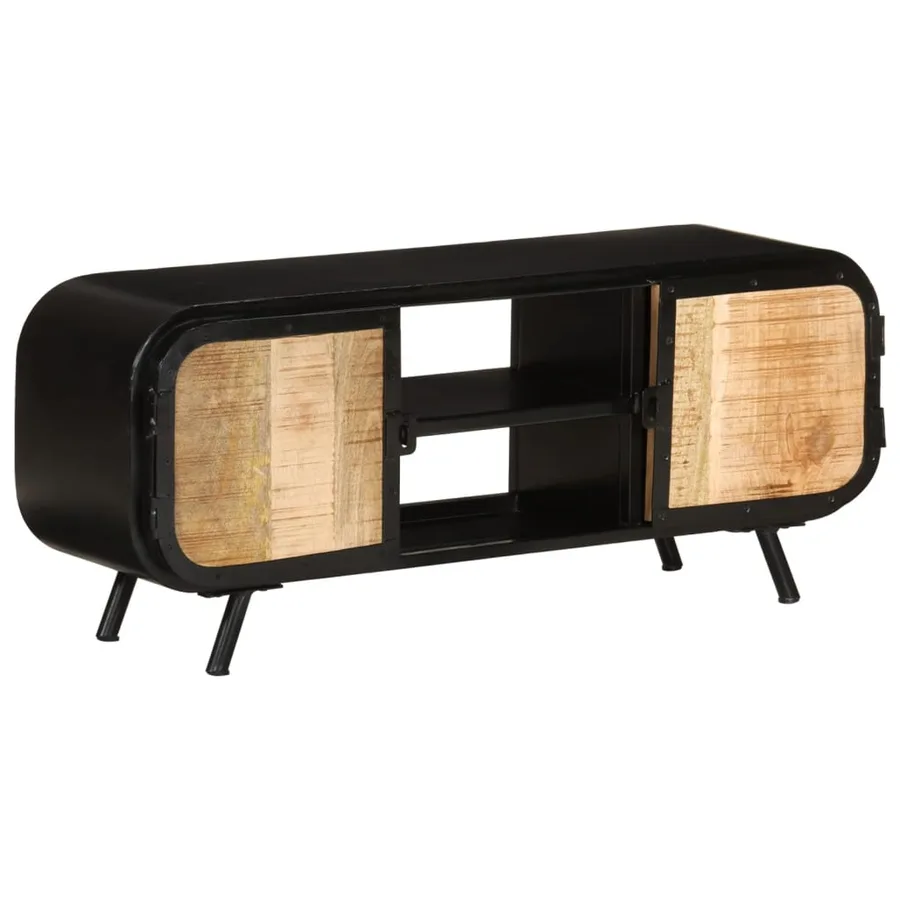 Meuble TV 110x30x45 cm Bois de manguier brut - 11