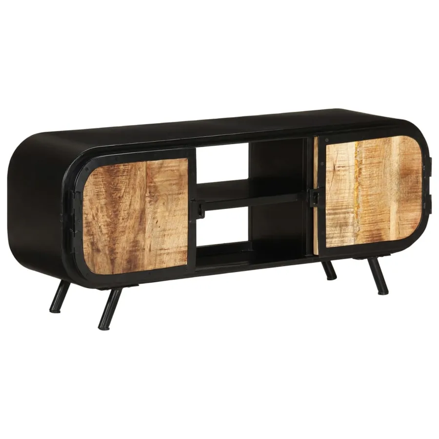 Meuble TV 110x30x45 cm Bois de manguier brut - 14