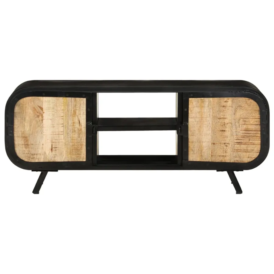 Meuble TV 110x30x45 cm Bois de manguier brut - 2