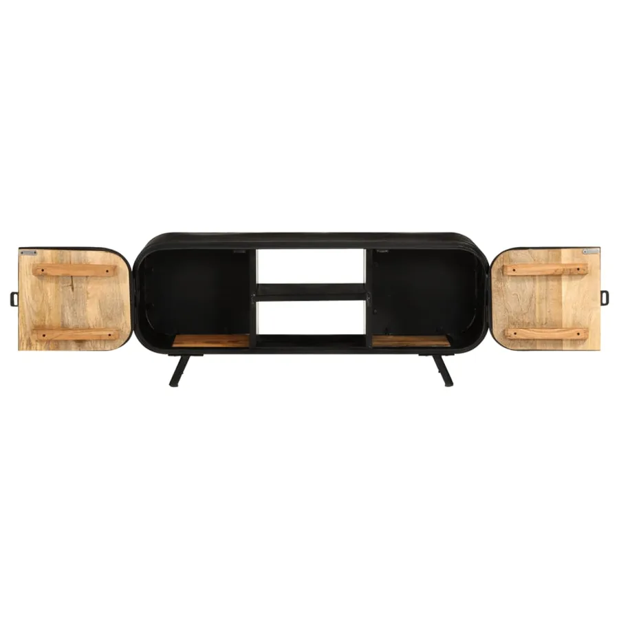 Meuble TV 110x30x45 cm Bois de manguier brut - 5