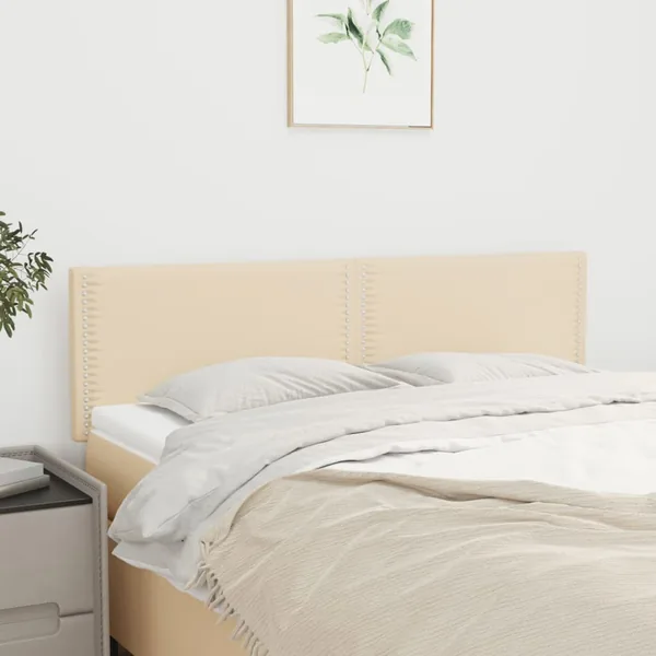 Têtes de lit Crème 144x5x78/88 cm Tissu