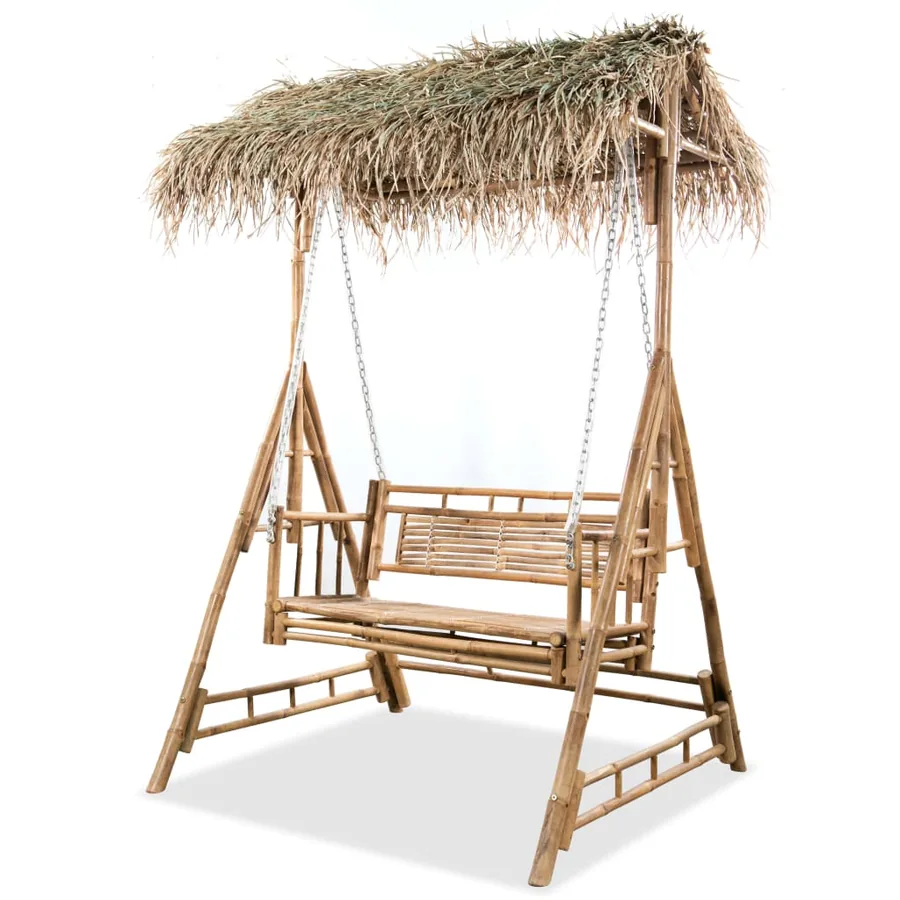 Balancelle à 2 places avec feuilles de palmier Bambou 202 cm