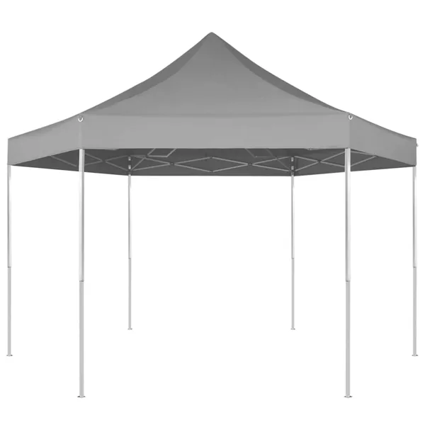 Chapiteau hexagonal pliable Gris 3,6x3,1 m