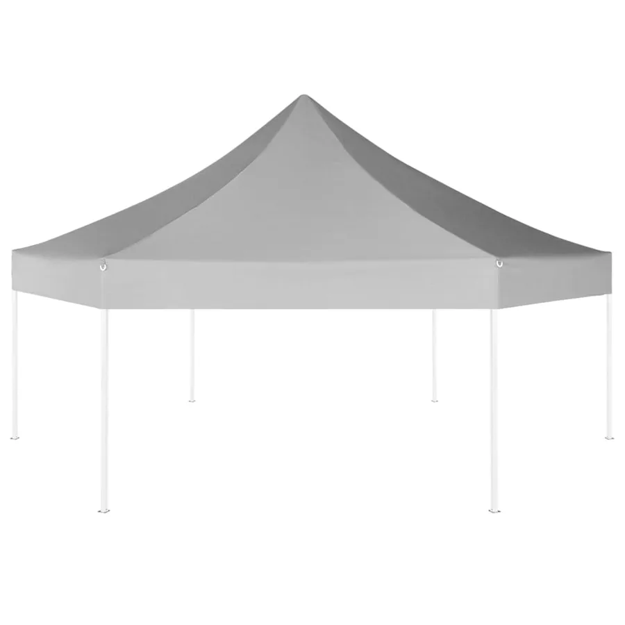 Chapiteau hexagonal pliable Gris 3,6x3,1 m - 2