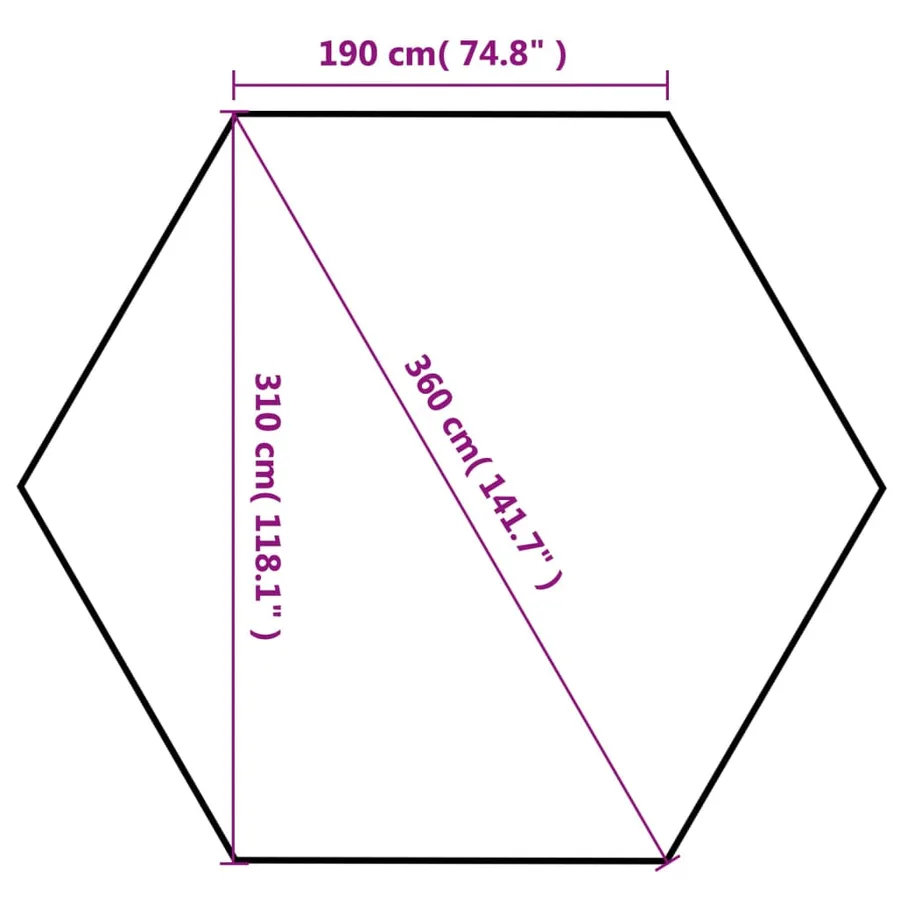 Chapiteau hexagonal pliable Gris 3,6x3,1 m - 8