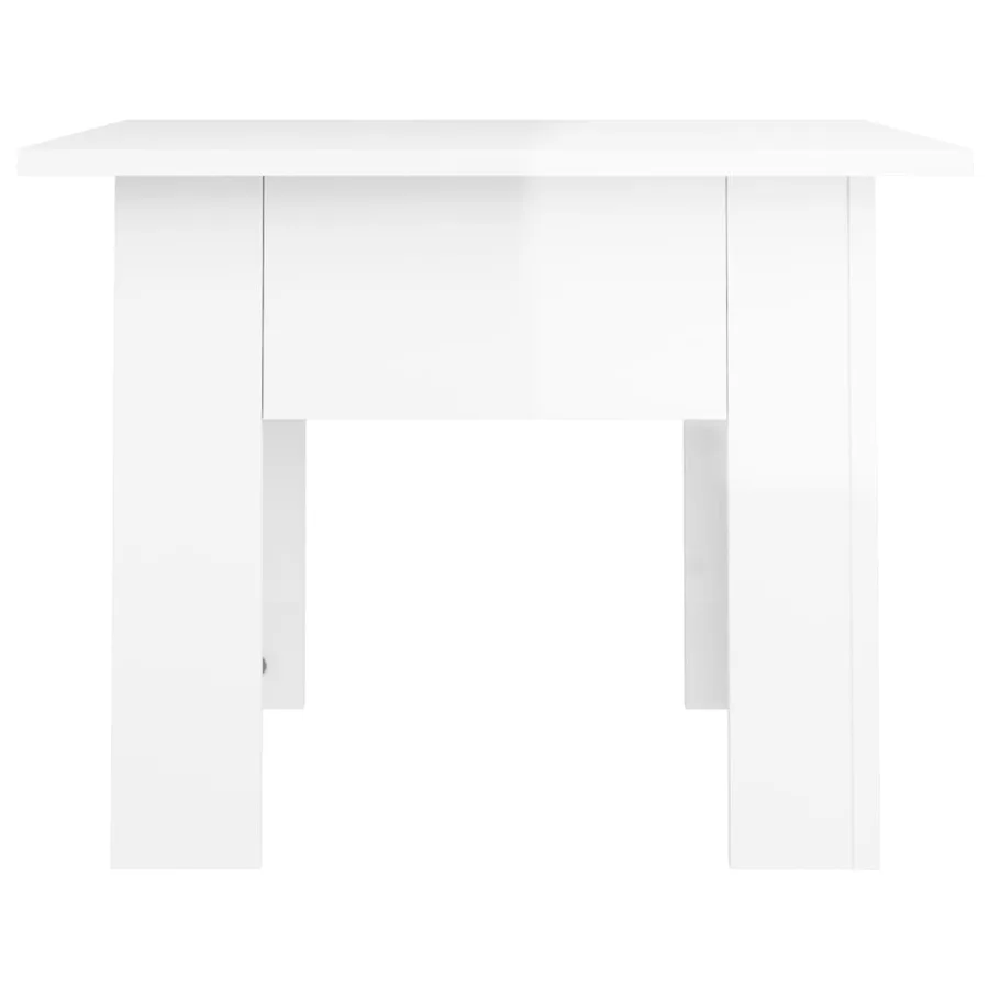 Table basse blanc brillant 55x55x42 cm bois d'ingénierie - 5