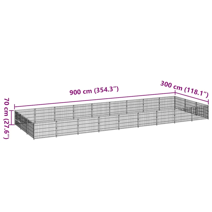Chenil Argenté 27 m² Acier - 6