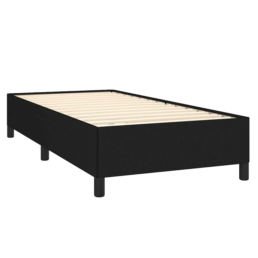 Sommier à lattes de lit avec matelas Noir 90x200 cm Tissu - 4
