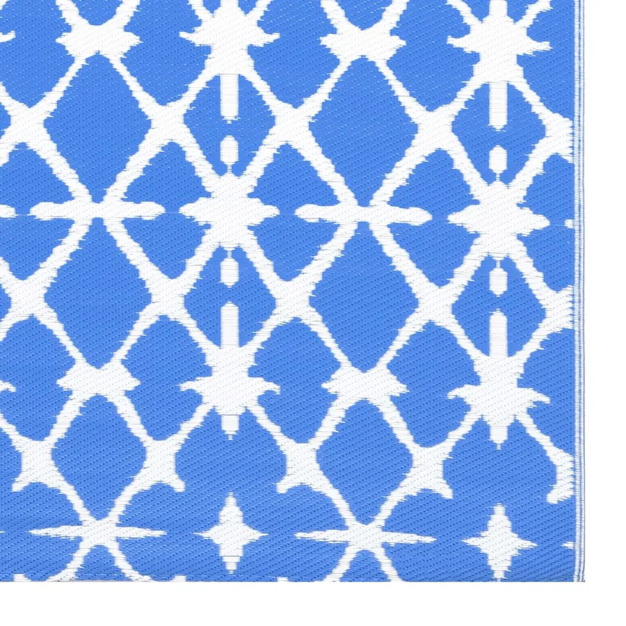 Tapis d'extérieur ARAKIL bleu et blanc 190x290 cm PP - 5