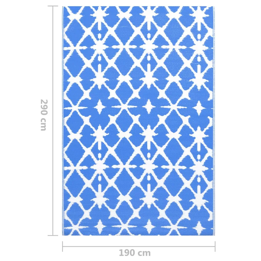 Tapis d'extérieur ARAKIL bleu et blanc 190x290 cm PP - 7