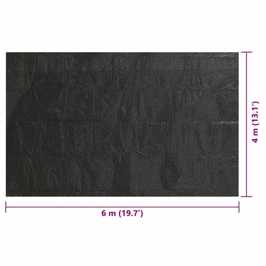 Couverture de piscine rectangulaire 600x400 cm PE Noir - 6