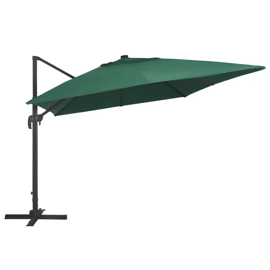 Parasol de jardin en porte-à-faux lumières LED mât en aluminium - 3
