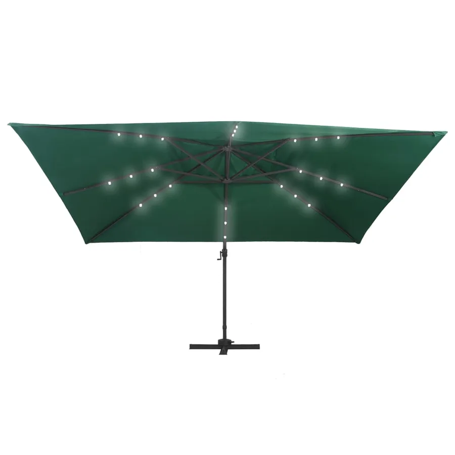 Parasol de jardin en porte-à-faux lumières LED mât en aluminium - 4