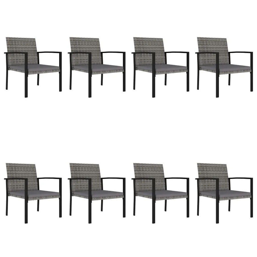 Ensemble à manger de jardin 9 pcs Résine tressée Gris - 7