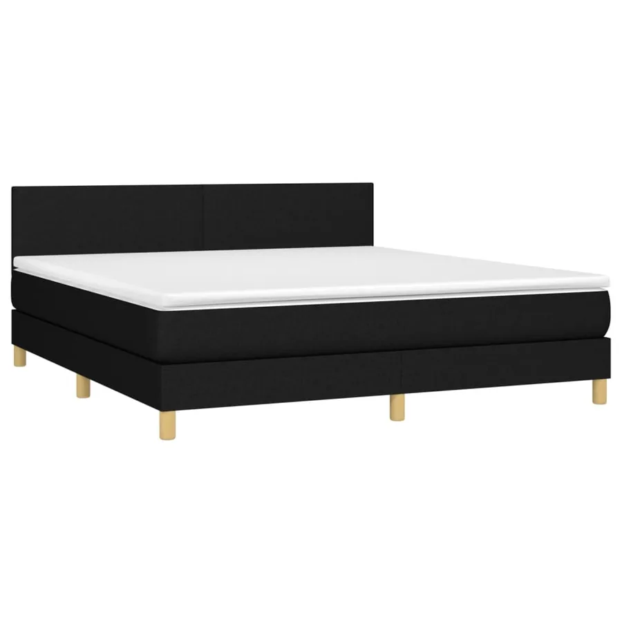 Sommier à lattes de lit avec matelas Noir 180x200 cm Tissu - 3