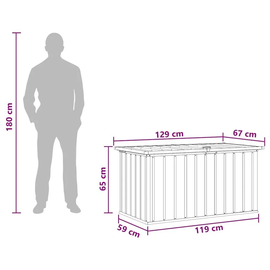 Coffre de rangement de jardin Vert 129x67x65 cm - 7