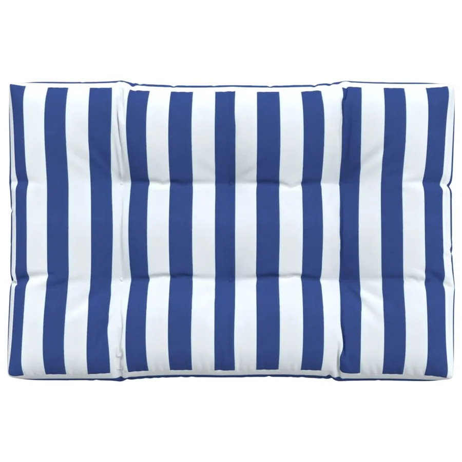 Coussin de palette rayures bleues et blanches 120x80x12cm tissu - 2
