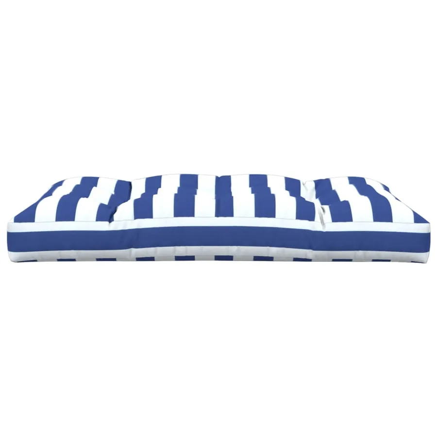 Coussin de palette rayures bleues et blanches 120x80x12cm tissu - 5