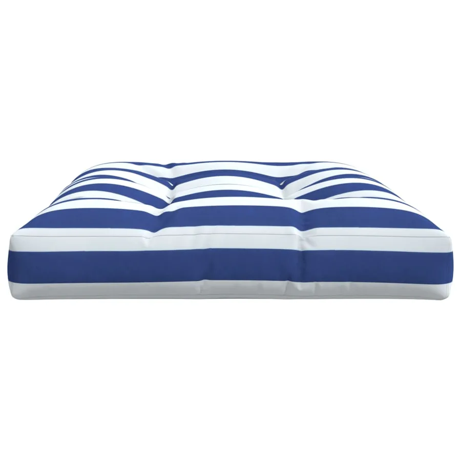 Coussin de palette rayures bleues et blanches 120x80x12cm tissu - 6
