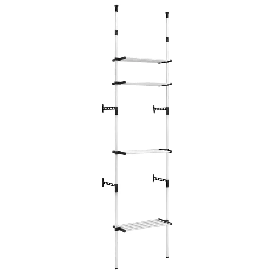 Système de garde-robe télescopique avec étagères Aluminium - 2