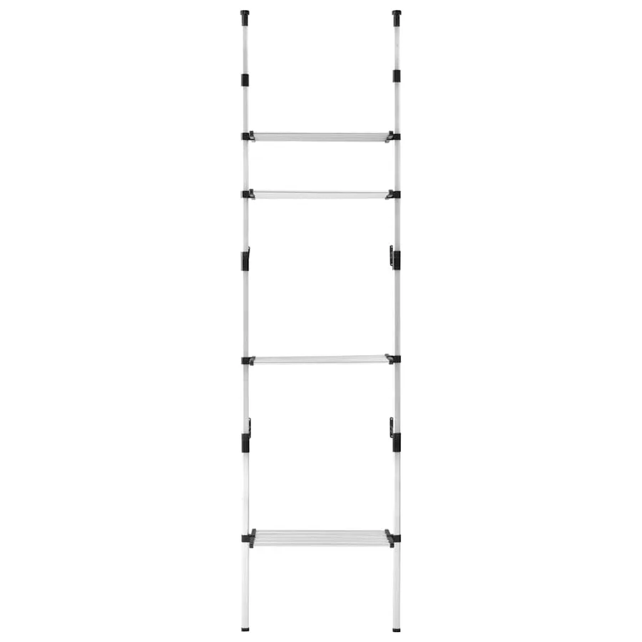 Système de garde-robe télescopique avec étagères Aluminium - 5