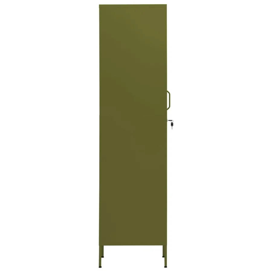 Armoire à casiers Vert olive 35x46x180 cm Acier - 4
