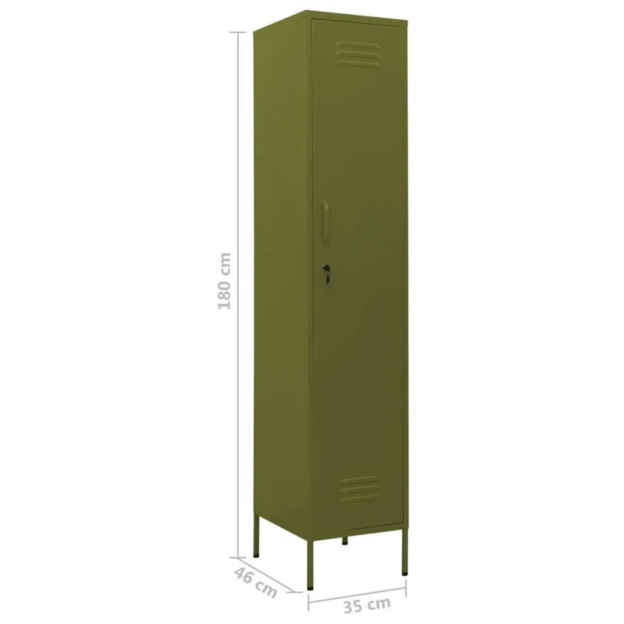 Armoire à casiers Vert olive 35x46x180 cm Acier - 9