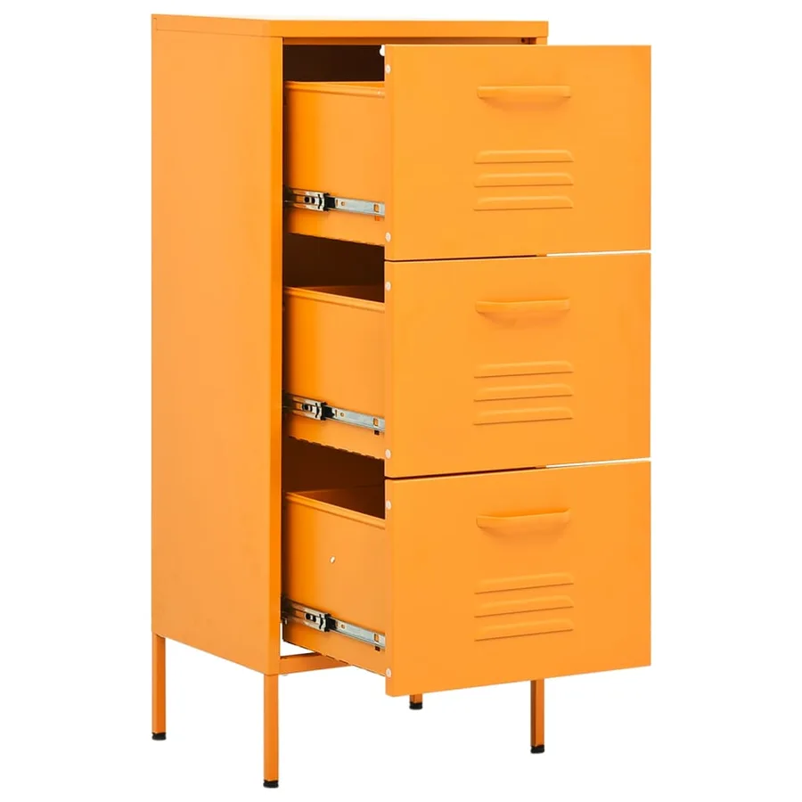 Armoire de rangement Jaune moutarde 42,5x35x101,5 cm Acier - 6