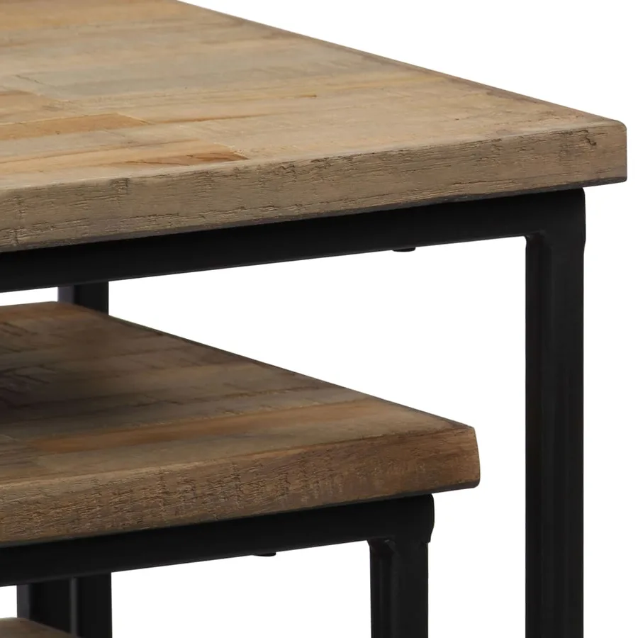 Ensemble de tables pour plante 3 pcs Teck recyclé - 7
