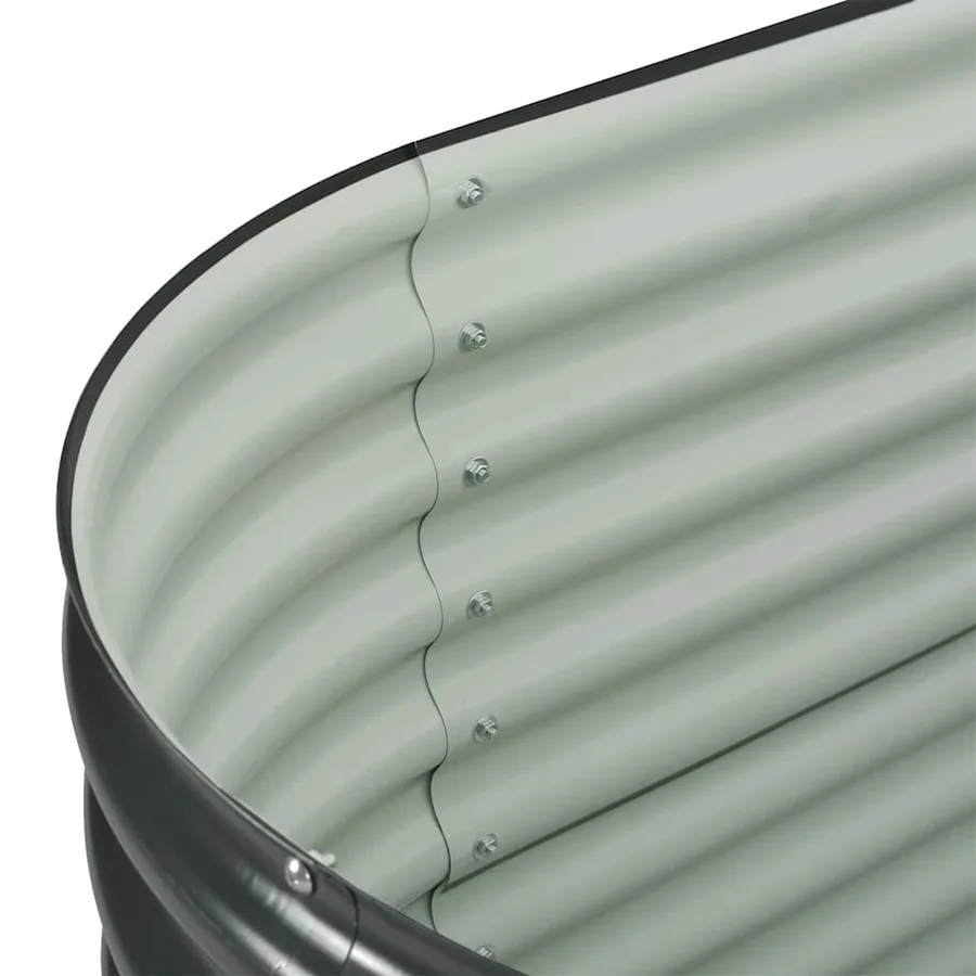 Lit surélevé de jardin 160x80x81 cm Acier galvanisé Gris - 7