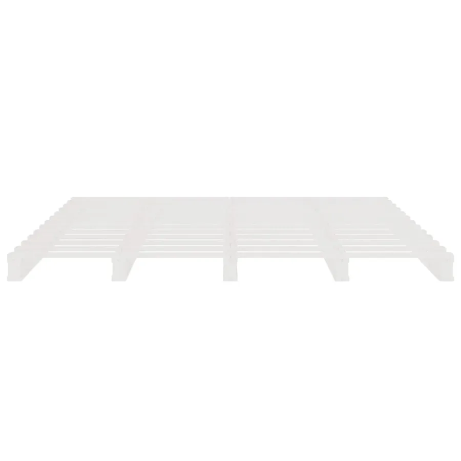 Lit de palette blanc 135x190 cm Bois de pin massif Double - 5