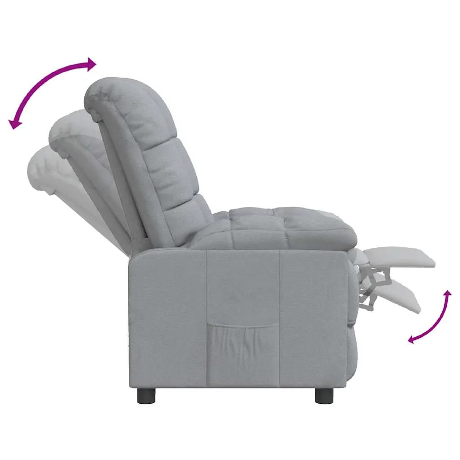 Fauteuil inclinable Gris clair Tissu - 6