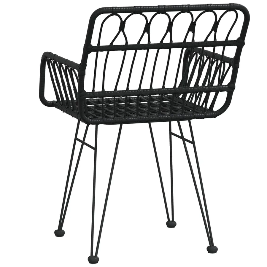 Chaises de jardin lot de 2 avec accoudoir Noir 56x64x80 cm - 6