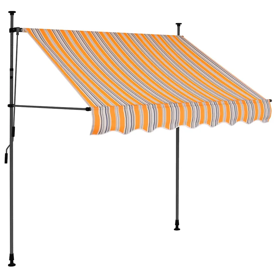 Auvent manuel rétractable avec LED 100 cm Jaune et bleu - 2